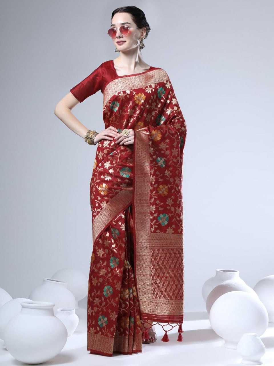 YNF TUSSAR SILK RBN ZARI WHOLESALE SAREES JAMDANI MANUFACTURER